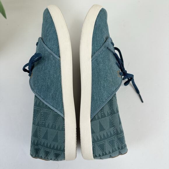 Teva Willow Teal Lace Up Canvas Sneaker Flats Slip Resistant Womens Size 10 - Picture 6 of 10